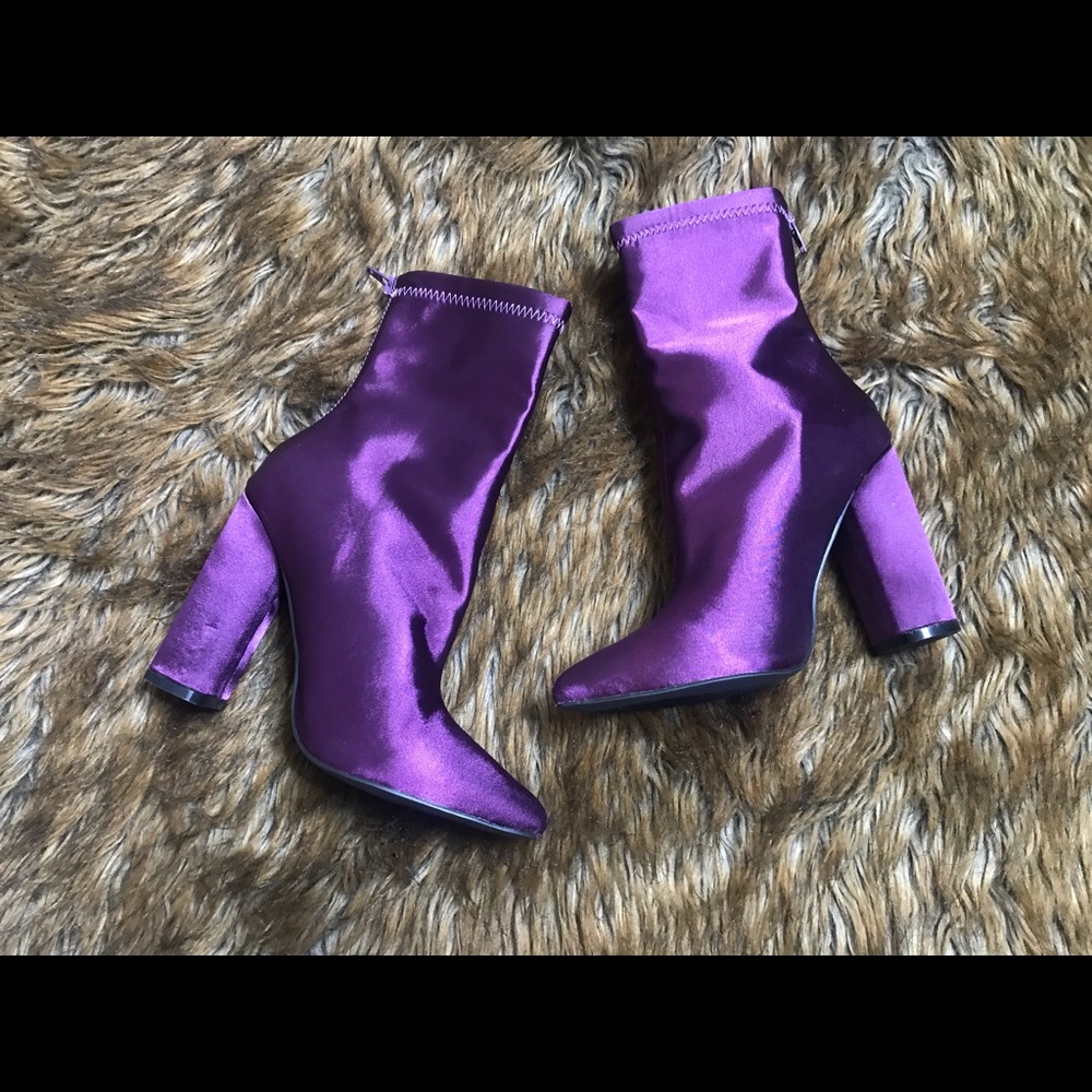 Purple sock booties